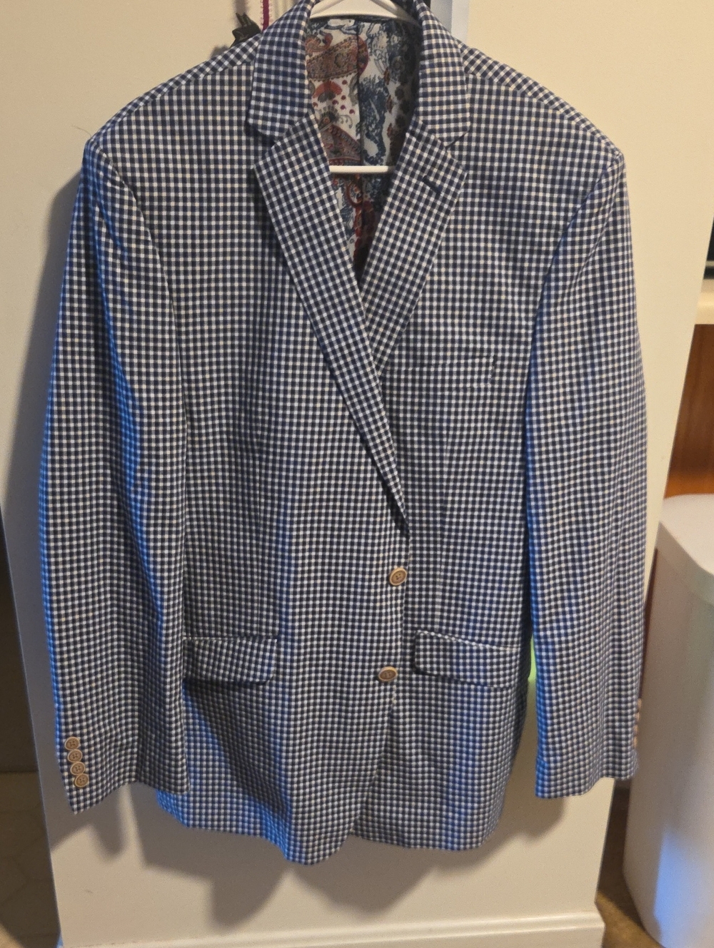 Van Heusen Blue Gingham Sport Coat Blazer